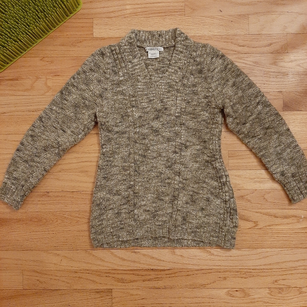 ExOfficio Sweater Women XS 0-2 Wool Blend Gray